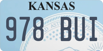 KS license plate 978BUI