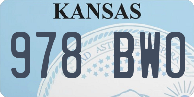 KS license plate 978BWO