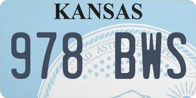 KS license plate 978BWS