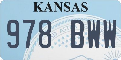 KS license plate 978BWW