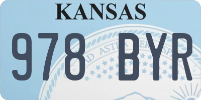 KS license plate 978BYR