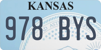 KS license plate 978BYS
