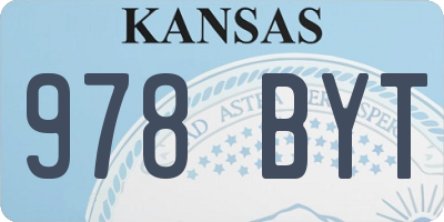 KS license plate 978BYT