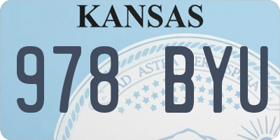 KS license plate 978BYU
