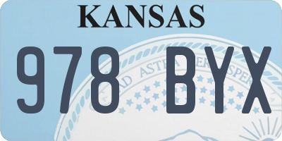 KS license plate 978BYX