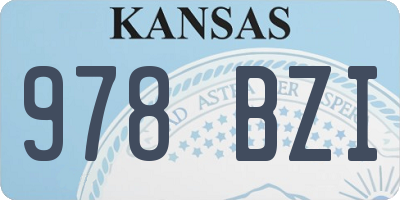 KS license plate 978BZI