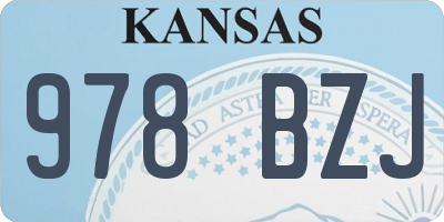 KS license plate 978BZJ
