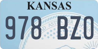 KS license plate 978BZO