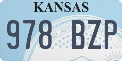 KS license plate 978BZP