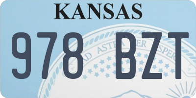 KS license plate 978BZT