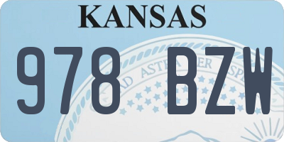 KS license plate 978BZW