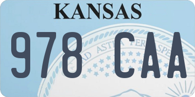 KS license plate 978CAA