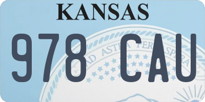 KS license plate 978CAU
