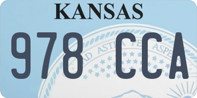 KS license plate 978CCA