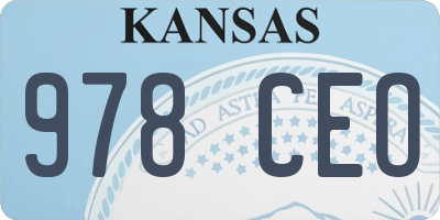 KS license plate 978CEO