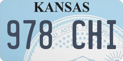 KS license plate 978CHI