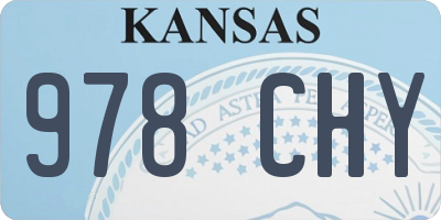KS license plate 978CHY