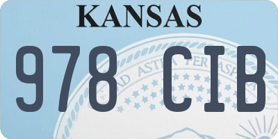 KS license plate 978CIB