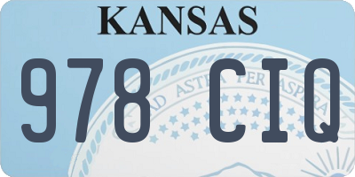 KS license plate 978CIQ