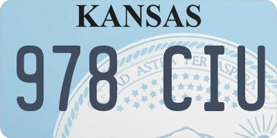 KS license plate 978CIU