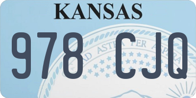 KS license plate 978CJQ