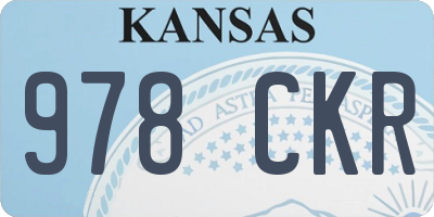 KS license plate 978CKR