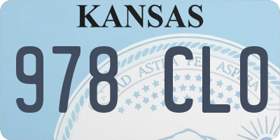 KS license plate 978CLO