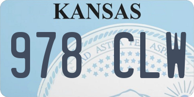 KS license plate 978CLW