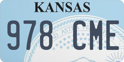 KS license plate 978CME