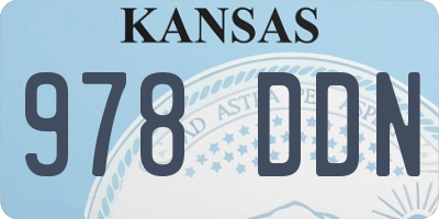 KS license plate 978DDN