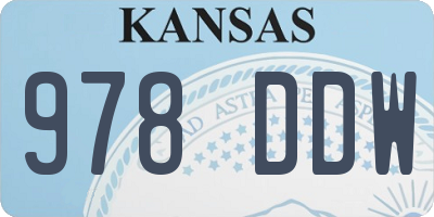 KS license plate 978DDW
