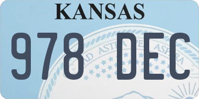 KS license plate 978DEC