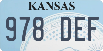 KS license plate 978DEF
