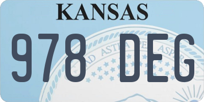 KS license plate 978DEG