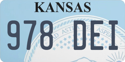 KS license plate 978DEI
