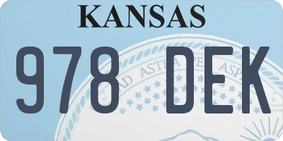 KS license plate 978DEK