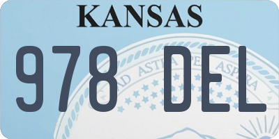 KS license plate 978DEL