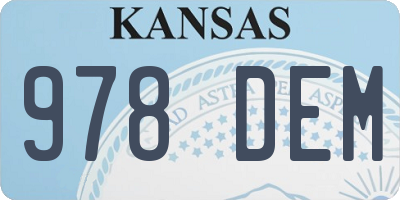 KS license plate 978DEM