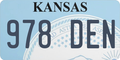 KS license plate 978DEN
