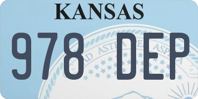 KS license plate 978DEP