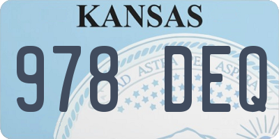 KS license plate 978DEQ