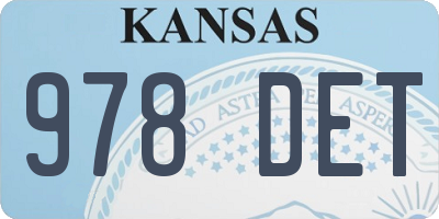 KS license plate 978DET