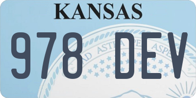 KS license plate 978DEV