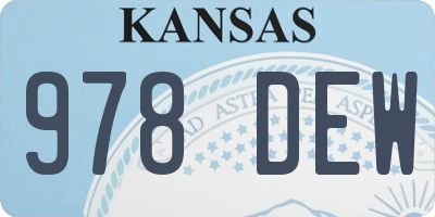 KS license plate 978DEW