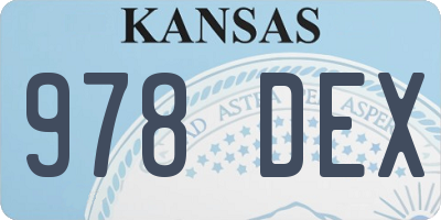 KS license plate 978DEX