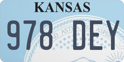 KS license plate 978DEY