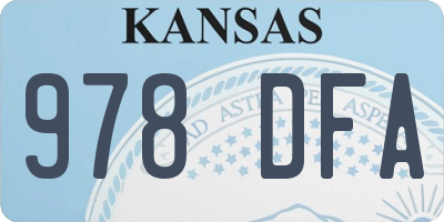 KS license plate 978DFA