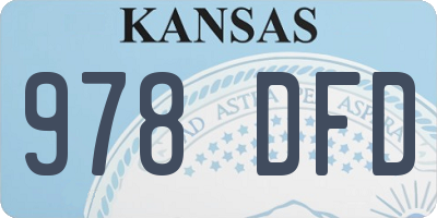 KS license plate 978DFD