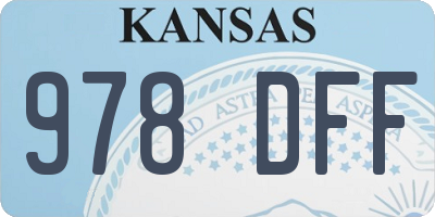 KS license plate 978DFF
