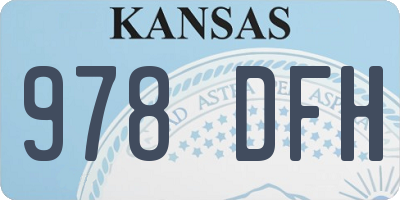 KS license plate 978DFH